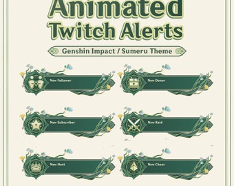 Animated Sumeru Twitch Alerts / Genshin Impact Inspired / Set of 6 Animated Alerts for Twitch / Plants / Flowers