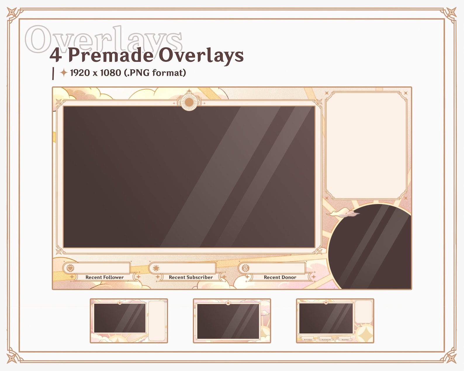 Customizeble Overlays Genshin Impact Stream Overlay Pack / Celestia Morning Theme / Sun Theme ...