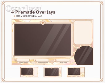 Genshin Impact Stream Overlay Pack / Celestia Morning Theme / Sun Theme / 4 Overlays with Customizable Assets / Twitch and Youtube