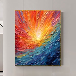 Abstract Original Texture Oil Painting on Canvas, Large Wall Art, Colorful Minimalist Art, Custom Painting, Modern Living Room Decor Gift