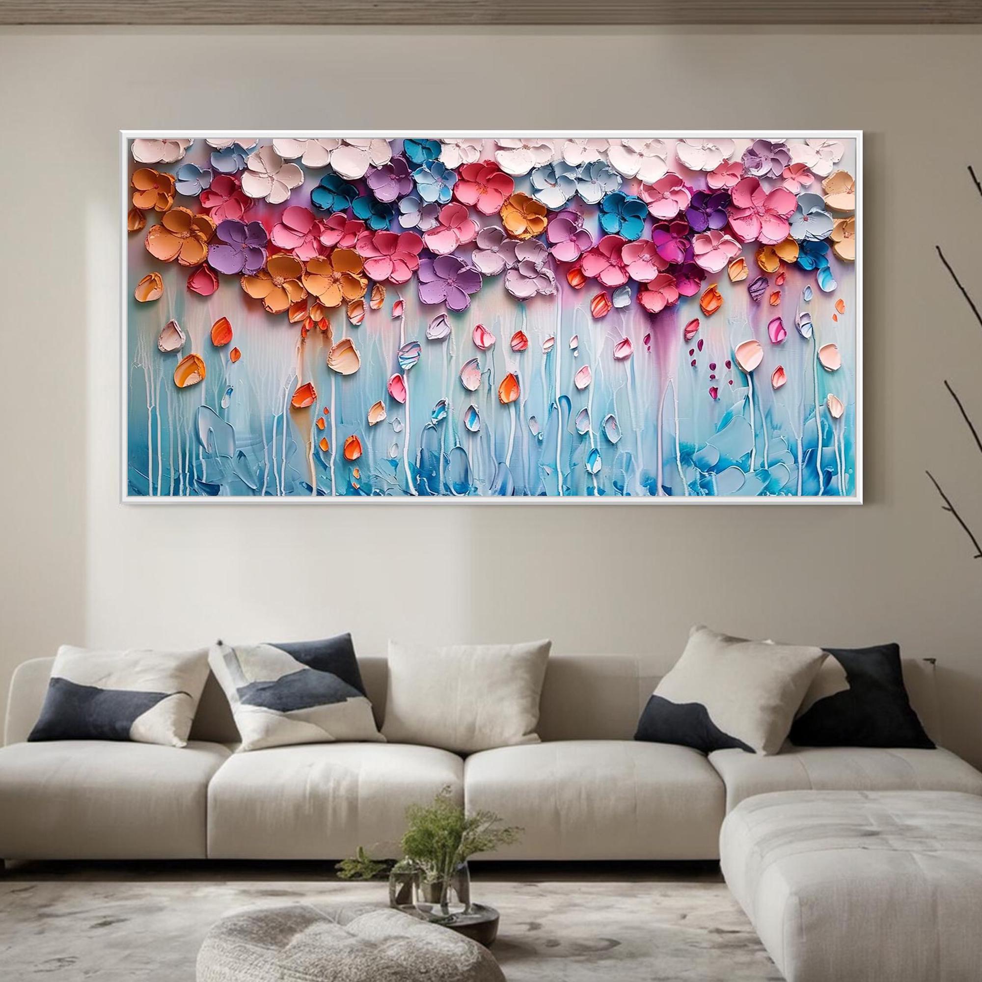 Textured Floral Oil Painting, Large Abstract Flower Canvas Art - Etsy