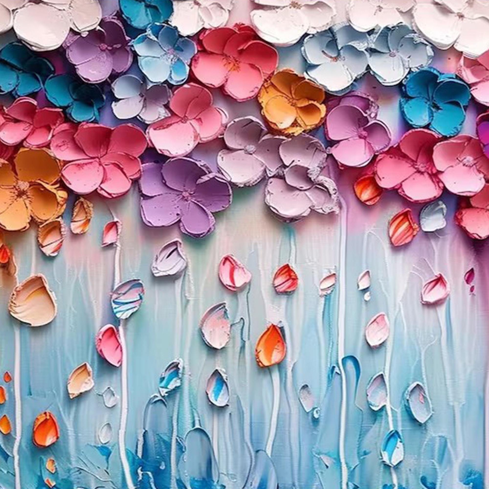 Textured Floral Oil Painting, Large Abstract Flower Canvas Art - Etsy