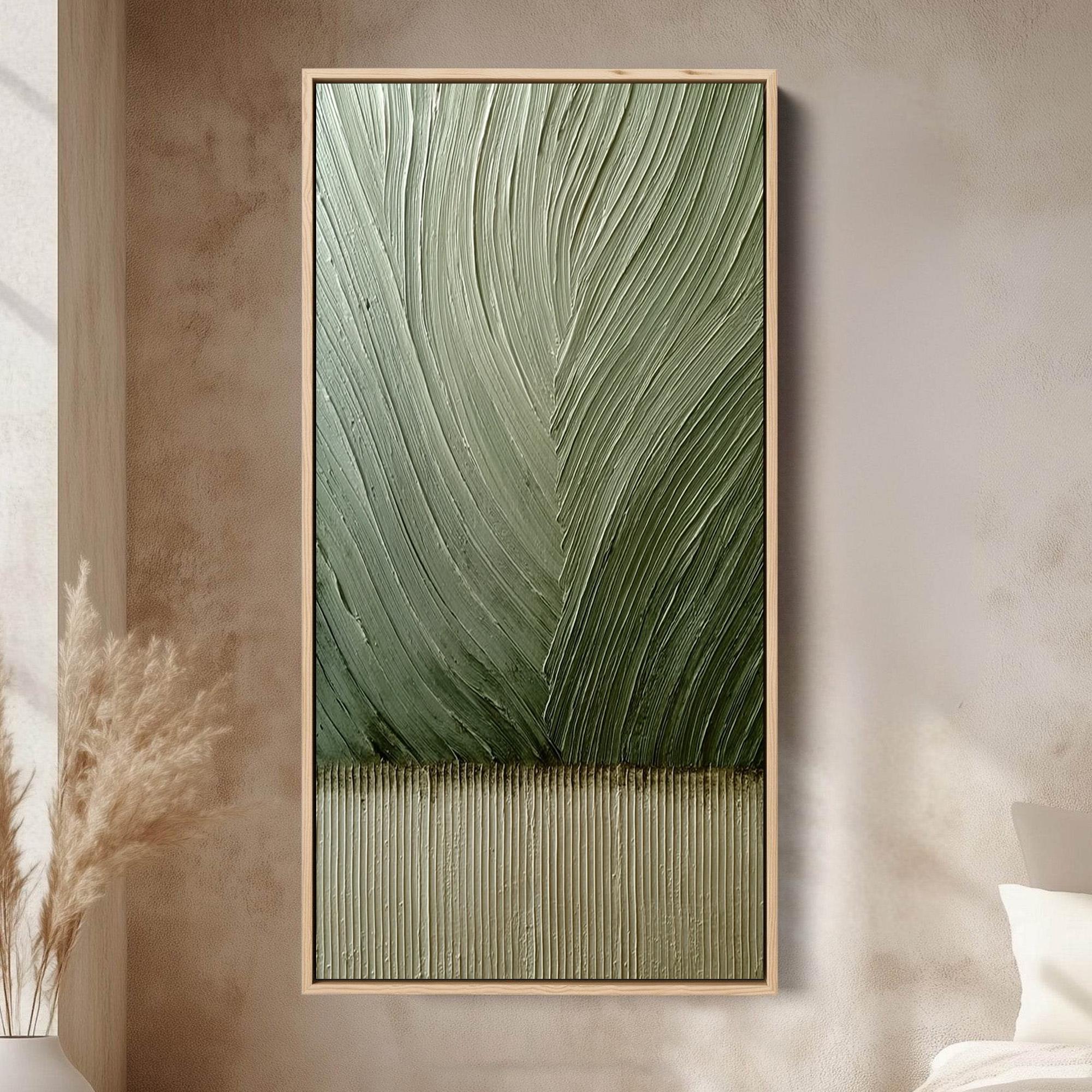 Textured Sage Green Abstract Painting, Wabi Sabi Living Room Wall Art ...