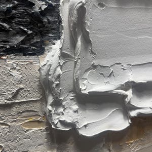 Textured 3D Impasto Painting, Neutral Abstract Wabi Sabi Art