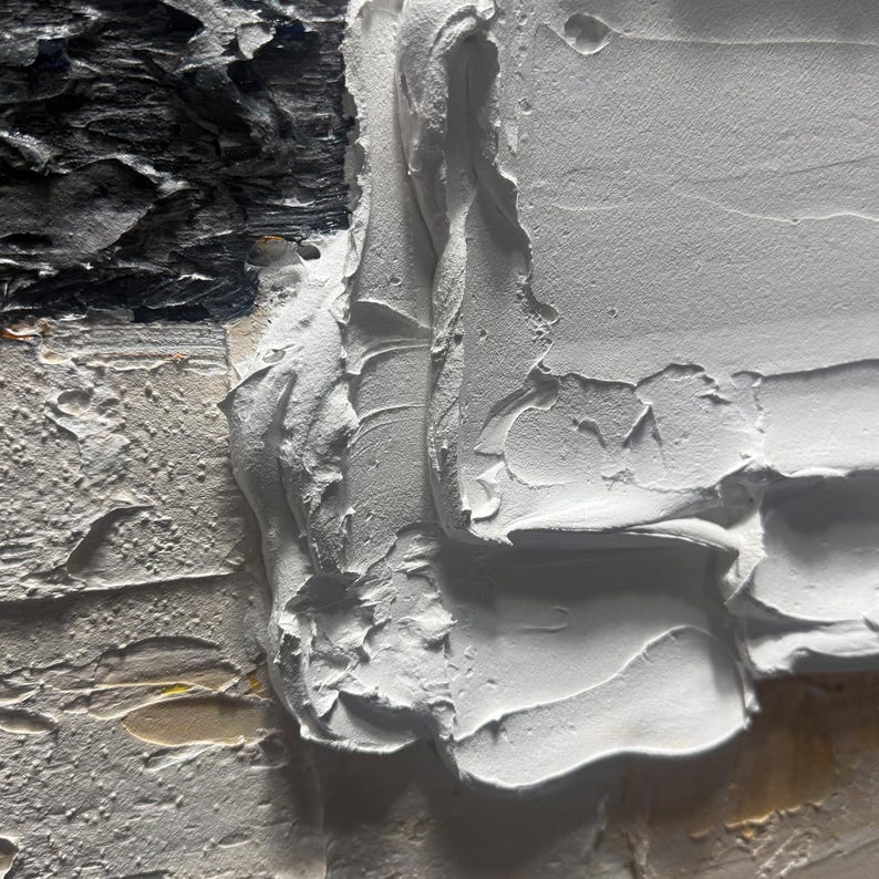 Textured 3D Impasto Painting, Neutral Abstract Wabi Sabi Art