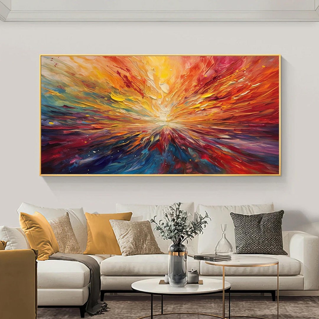 Abstract Orange Texture Oil Painting, Large Colorful Canvas Wall Art - Etsy