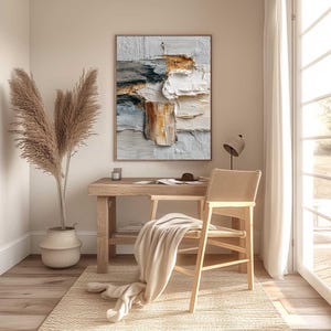 Wabi Sabi Wall Art, 3D Textured Painting, Neutral Abstract Impasto Art, Large Style Decor, Minimalist Palette Knife Art for Living Room