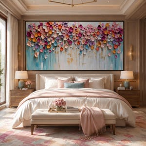 3D Textured Floral Oil Painting Original Palette Knife Impasto Flower ...