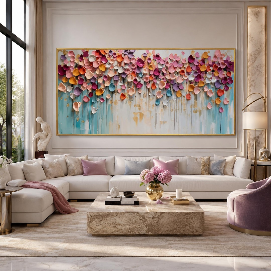 3D Textured Floral Oil Painting Original Palette Knife Impasto Flower ...
