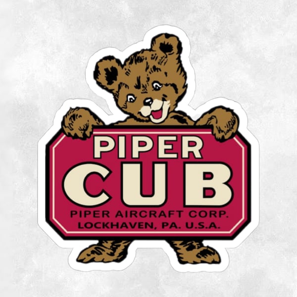 Cub Club Sticker, Piper Cub, Pilot, Gift for Pilot