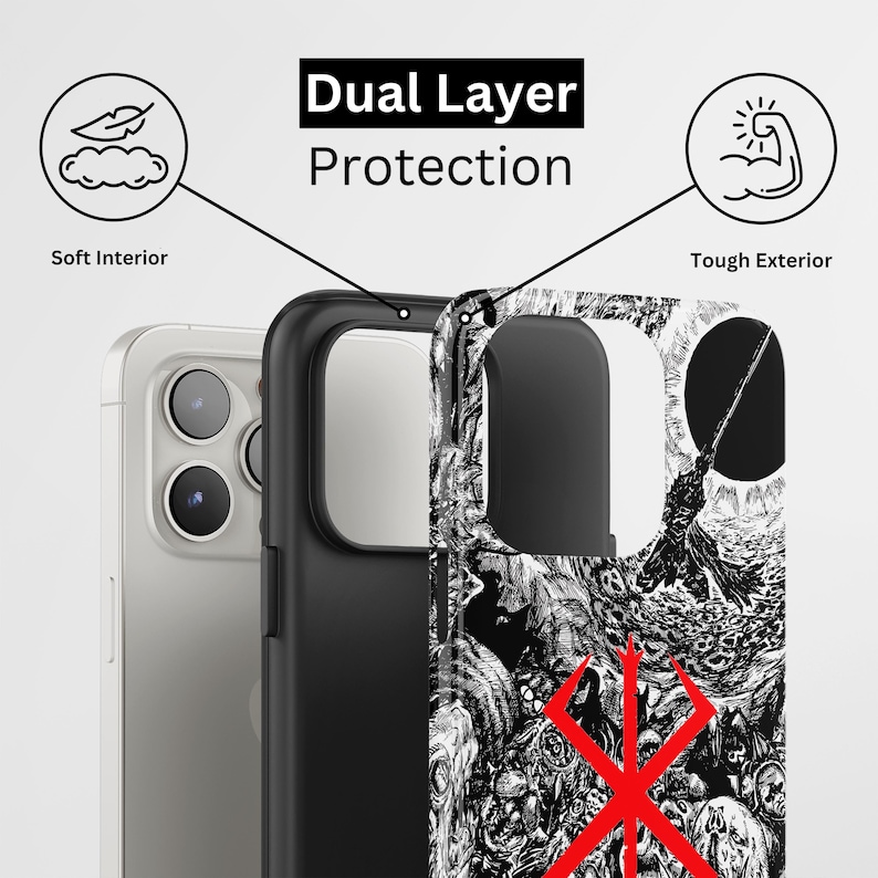 アニメ エクリプス ゴシック ウォリアー スマホケース (iPhone、Samsung) – 二重構造保護スナップケース 画像 2