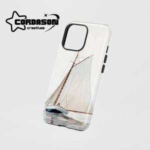White Sailboat Phone Case Coastal Ship Phone Cover For iPhone 16 15 14 13 12 Pro Max 8 Plus X Samsung Galaxy S24 S23 S22 Ultra Google Pixel