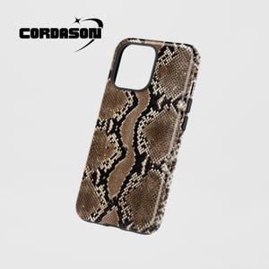 Custodia per telefono in pelle di serpente marrone Custodia per telefono in pelle di serpente per iPhone 16 15 14 13 12 Pro Max 8 Plus X Samsung Galaxy S25 S24 S23 Ultra Google Pixel