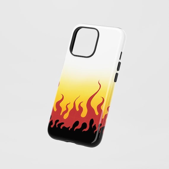 Flame Haori Anime Phone Case: Dual Layer Protection