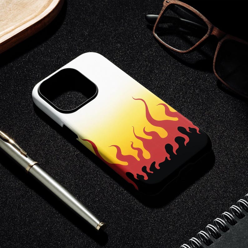 Flame Haori Anime Phone Case: Dual Layer Protection image 7