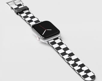 Checkerboard Vegan Leather Apple Watch Band (All Series)