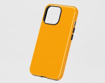 Funda protectora naranja para teléfono: doble capa, compatible con MagSafe