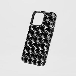 Coque de portable pied-de-poule : double couche, résistante aux rayures, compatible MagSafe