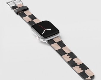 Checkerboard Vegan Leather Apple Watch Band (All Series)