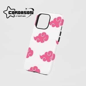 Anime Phone Case Akatsuki Rain of Blood Clouds Pink For iPhone 16 15 14 13 12 Pro Max 8 Plus X Samsung Galaxy S24 S23 S22 Ultra Google Pixel
