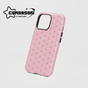 Anime Phone Case Pink Geometric Haori Phone Case  For iPhone 16 15 14 13 12 Pro Max 8 Plus X Samsung Galaxy S24 S23 S22 Ultra Google Pixel