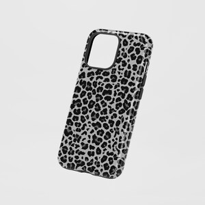Funda para teléfono con estampado de leopardo negro: doble capa, resistente a los arañazos.