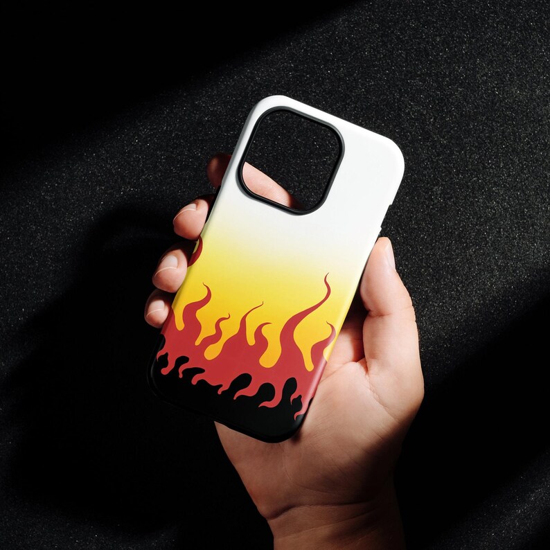 Flame Haori Anime Phone Case: Dual Layer Protection image 6
