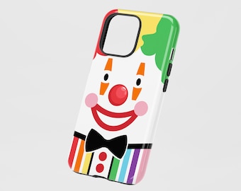 Funny Clown Phone Case Rainbow Rascal Halloween For iPhone 16 15 14 13 12 Pro Max 8 Plus X Samsung Galaxy S24 S23 S22 Ultra Google Pixel