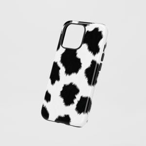 Funda para teléfono con estampado de vaca: doble capa, acabado brillante o mate