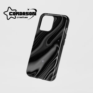 Wavy Black Phone Case Galactic Waves Mobile Cover For iPhone 16 15 14 13 12 Pro Max Samsung Galaxy S24 S23 S22 Ultra Google Pixel 8 7 6