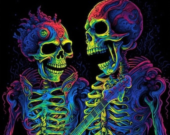 Vintage 1990's Blacklight Poster for UV Stoner Cool Trippy Hippie
