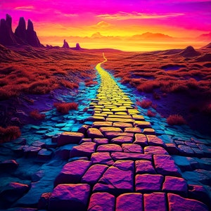 Follow Your Path - Poster, Blacklight Poster, Fun, Wall Art, Inspiration, Gallery, Pop Art, Artwork, Abstract, Instant Download or Print