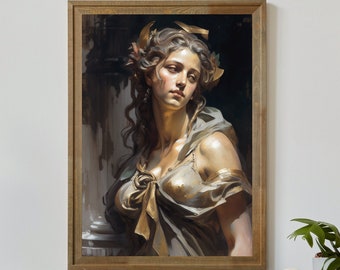 The Roman Mistress, Oil Painting, Architecture Art Print, Ancient Rome Art, Printable Art, Wall Art