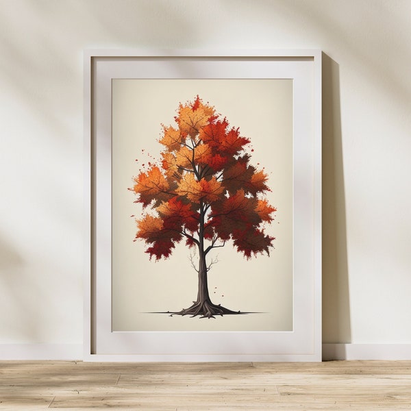 Maple Tree Print, Botanical Print, Printable Art, Wall Art