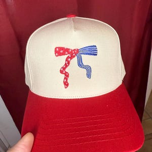 Patriotic bow trucker hat, USA, 4th of July hat