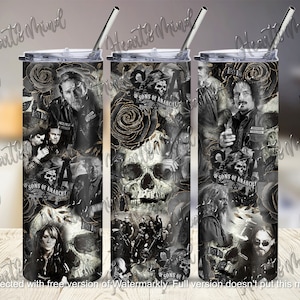 Sons of anarchy roses skull Tumbler wrap Sublimation