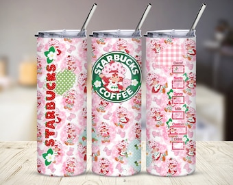 Strawberry Tumbler Wrap PNG
