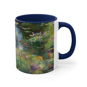 Monet Mug - Water Lilies Inspired Claude Monet Harmony Mug - 11oz Ceramic Coffee Mug or Tea Cup, Microwave & Dishwasher Safe