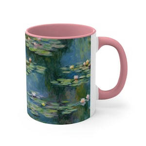 Monet Mug - Claude Monet Water Lilies Inspired Serenity Mug - 11oz Ceramic Coffee or Tea Cup, Ergonomic, Microwave & Dishwasher Safe