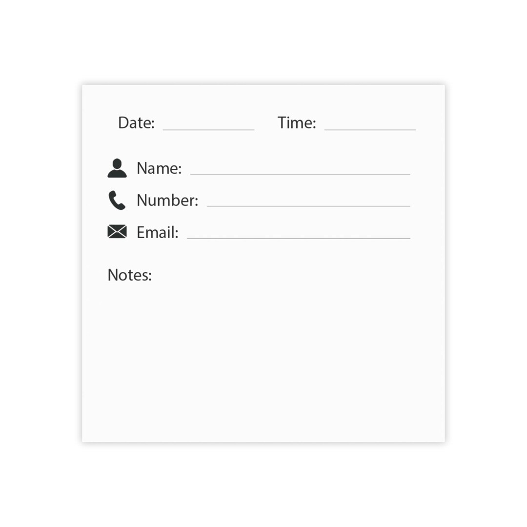 Enfo Note Contact Info Note Pad Post-it | Phone Email Name Date Time Notes - Etsy