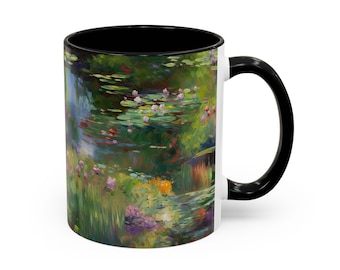 Water Lilies Mug - Claude Monet Inspired Art, 11oz Ceramic Coffee Cup