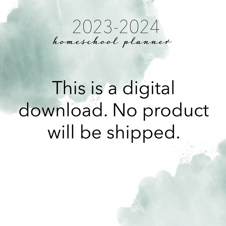 1 STUDENT 20232024 Homeschool Planner PDF Etsy