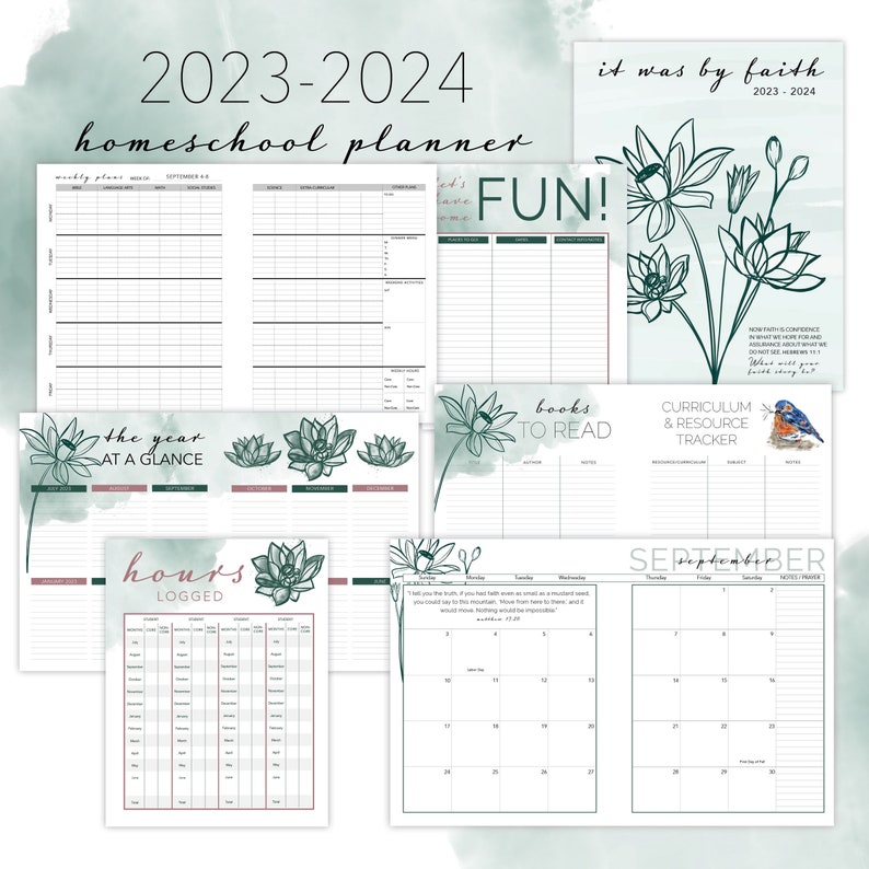 1 STUDENT 20232024 Homeschool Planner PDF Etsy