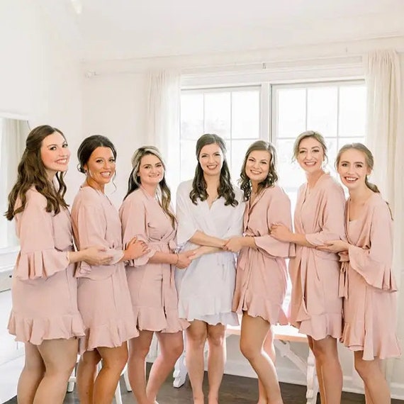 Ruffle Bridesmaid Robe cotton Lace Robe wedding Dressing Gown bridal robes hen Party cotton Wedding Robe Bridesmaids Gift Etsy UK