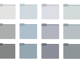 Desktop Folder Icons | Rainy Day Gray