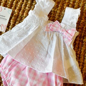 Handmade Baby Girl Outfit: Spanish Style Short Set, Hypoallergenic