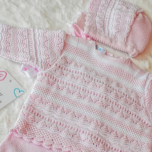 Knitted Cotton Newborn Outfit: Spanish Style Baby Coming Home Set