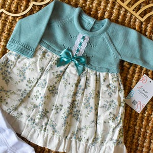 Handmade Knit Baby Dress with Socks: Spanish Style Easter Outfit