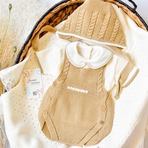 Handmade Knitted Baby Boy Outfit: Hypoallergenic Newborn Set