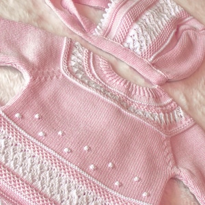 Cotton Newborn knit outfit Spanish knit set primera puesta Girl knitted clothin newborn outfit first outfit girl newborn knit outfit baby